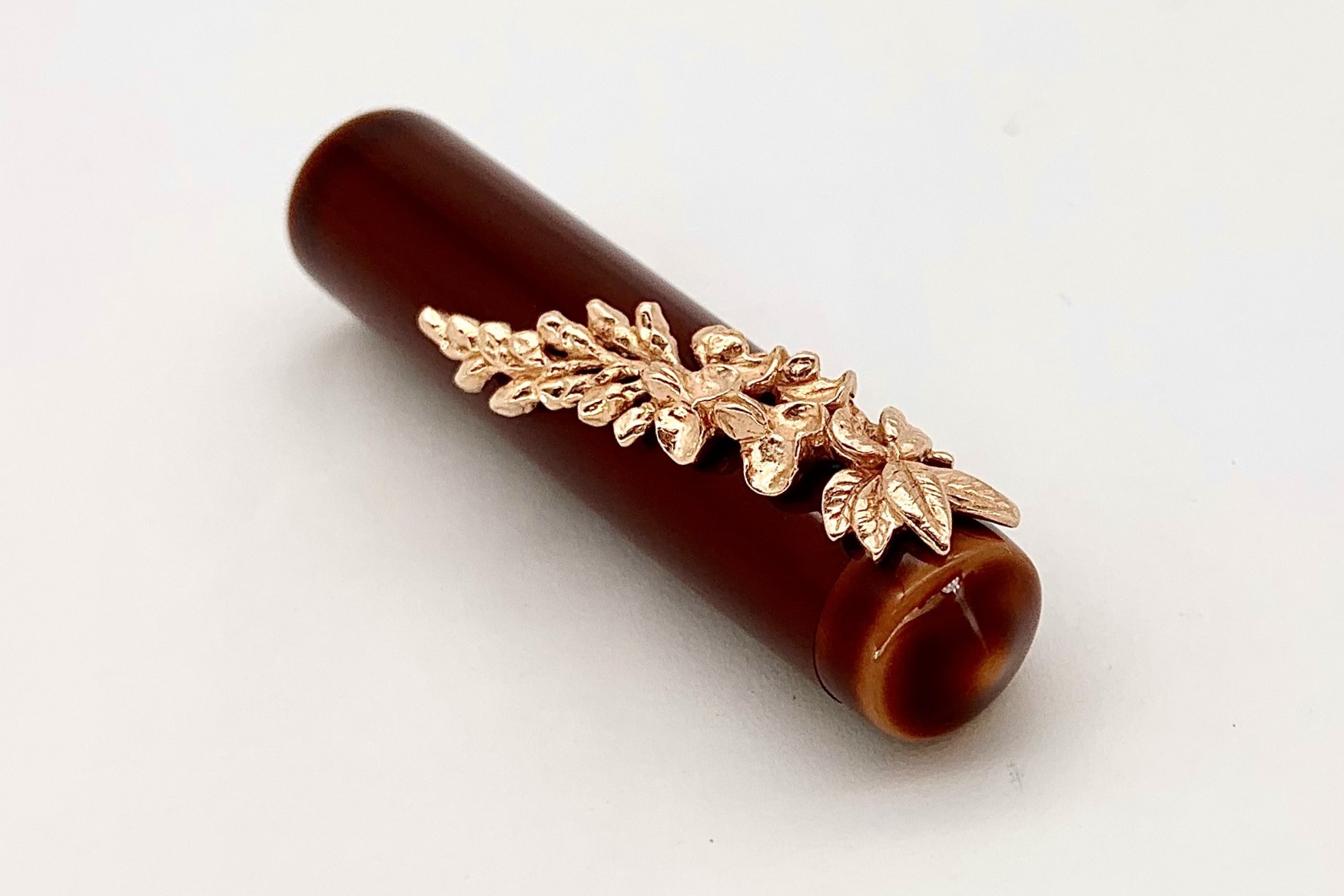 NakayaPiccoloLongWriterTokiTamenuriFountainPenwithPinkgoldWisteriaStopper_K